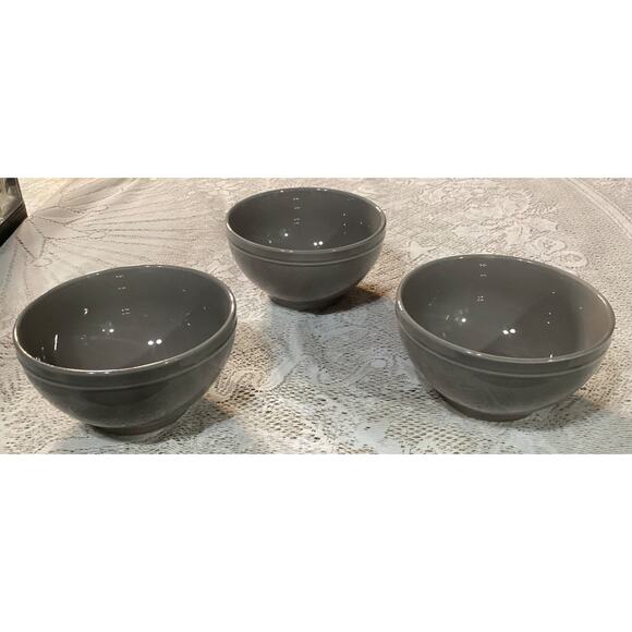 Lot of 3 Godinger Gatherings Gray Cereal Bowls 6” - Picture 7 of 9
